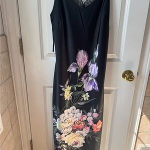 Express Black Maxi Dress with Floral Print